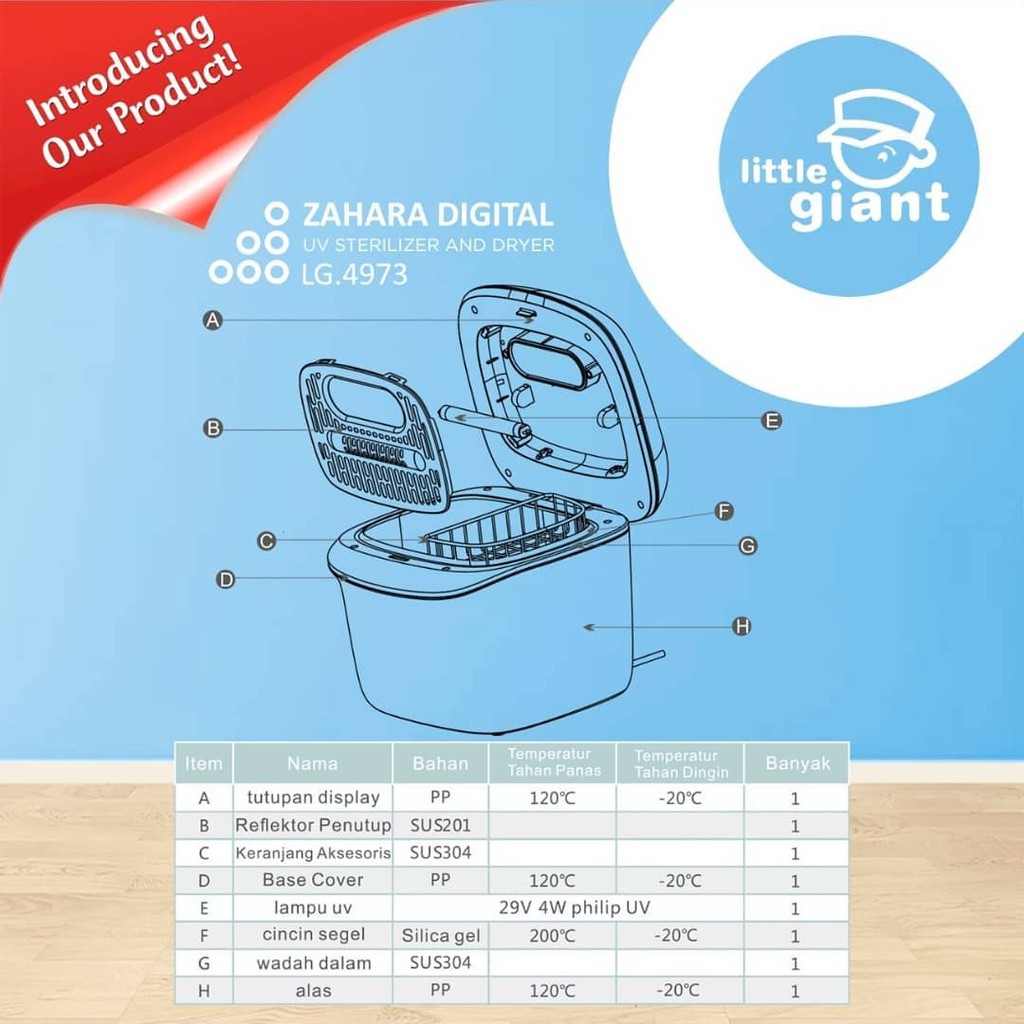 Little Giant LG 4973 Zahara Digital UV Sterilizer &amp; Dryer Steril Botol Susu