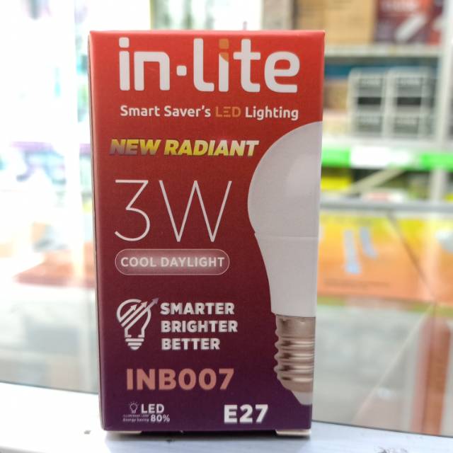 Lampu led inlite 3 watt tersedia cahaya putih/kuning