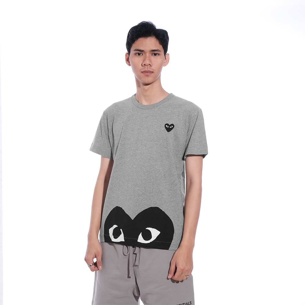 CDG Play Bottom Half Heart T-Shirt Grey