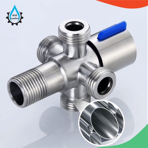 STOP KERAN STOP KRAN STAINLESS SUS 304 CABANG 4-KRAN KERAN CABANG 4