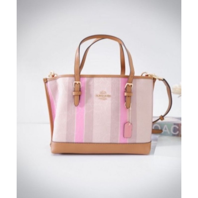 Tas Coach Mollie 25 in Signature jacquard woth stripes