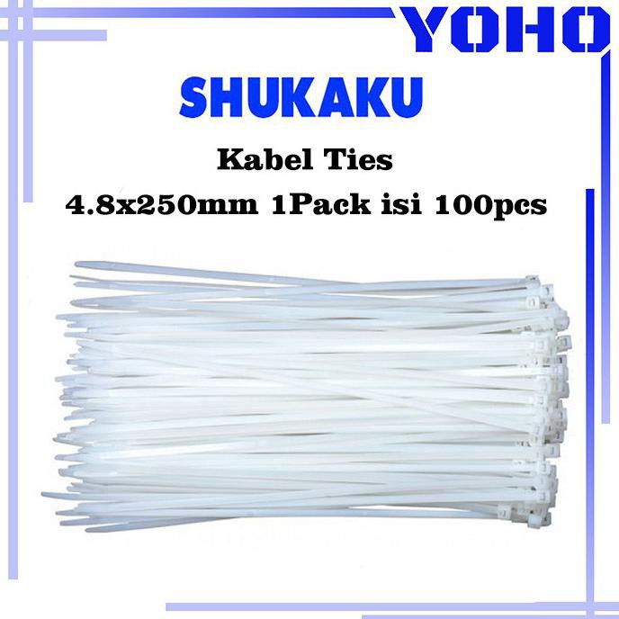 CUCI GUDANG Kabel Ties Cable Ties 4.8x250mm 25cm isi 100pcs SHUKAKU