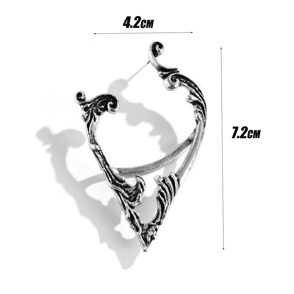 Anting Klip Desain Monster Elves Warna Silver Gaya Punk Untuk Pria Dan Wanita