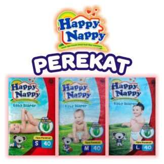 HAPPY NAPPY DIAPER S20 / L20 / S40 / M20 / L40 / M40  / TIPE PEREKAT / HAPPY NAPPY PEREKAT / HAPPY N