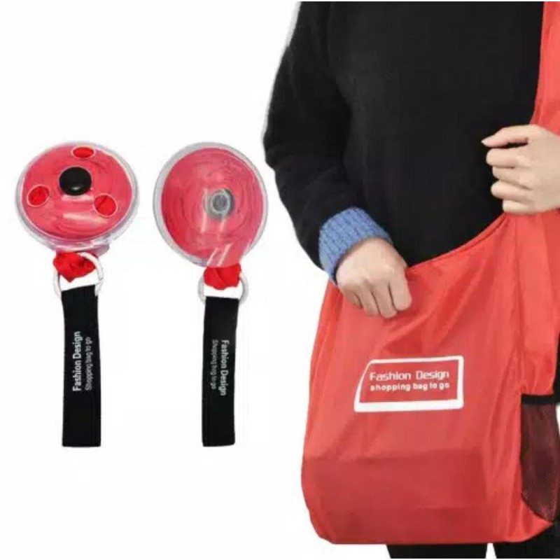 Tas Belanja Lipat Roll Up Shopping Bag Tas Kantong Belanja Portable Yoyo Spiral