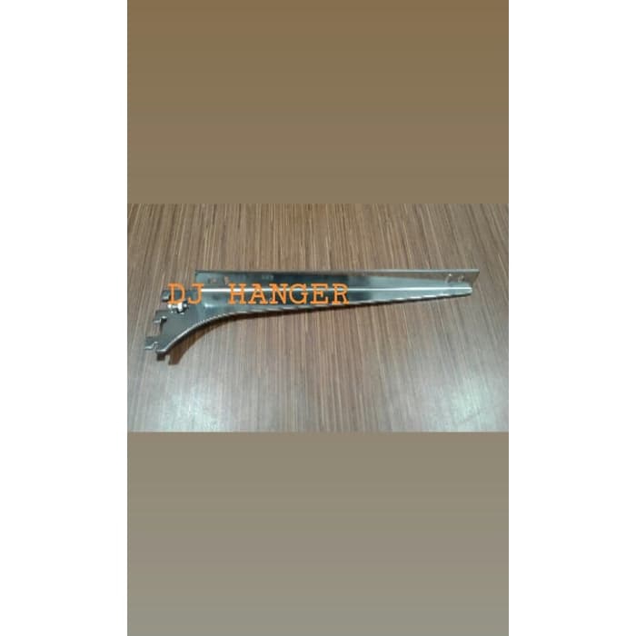 Daun Brecket Kayu/Triplek 30cm | Ambalan Rak Display Chrome