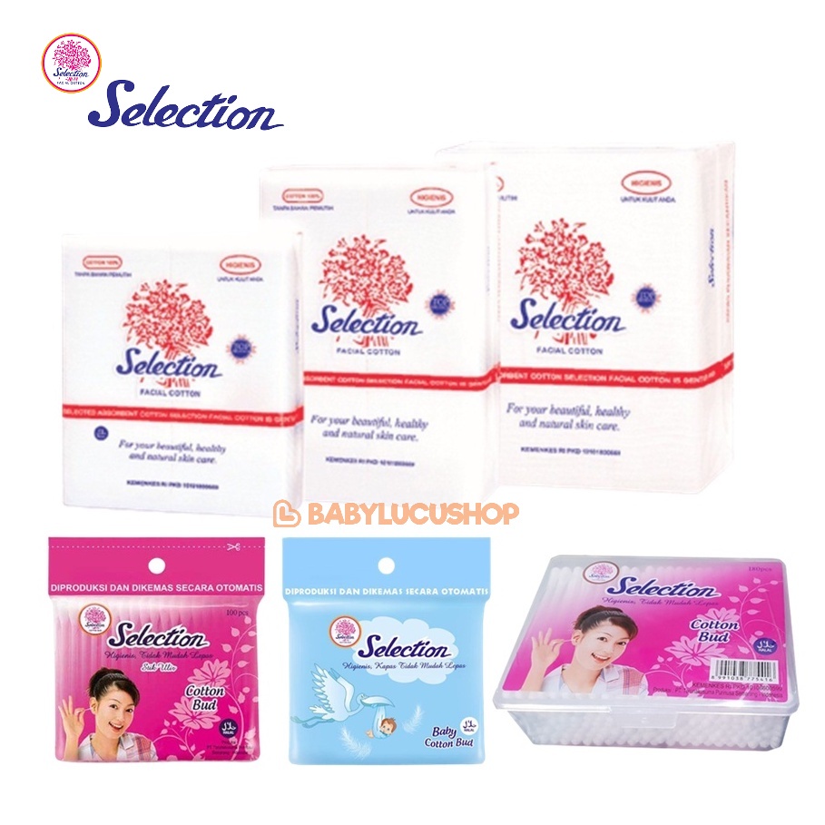 Selection Facial Cotton Kapas Wajah Kotak 35g 50g 75g Dan Cotton Bud 100s 180s Baby 100s