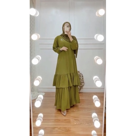 GAMIS MELAYU MALAYSIA REMPEL CANTIKA POLOS TERBARU LONGDRESS JUMBO