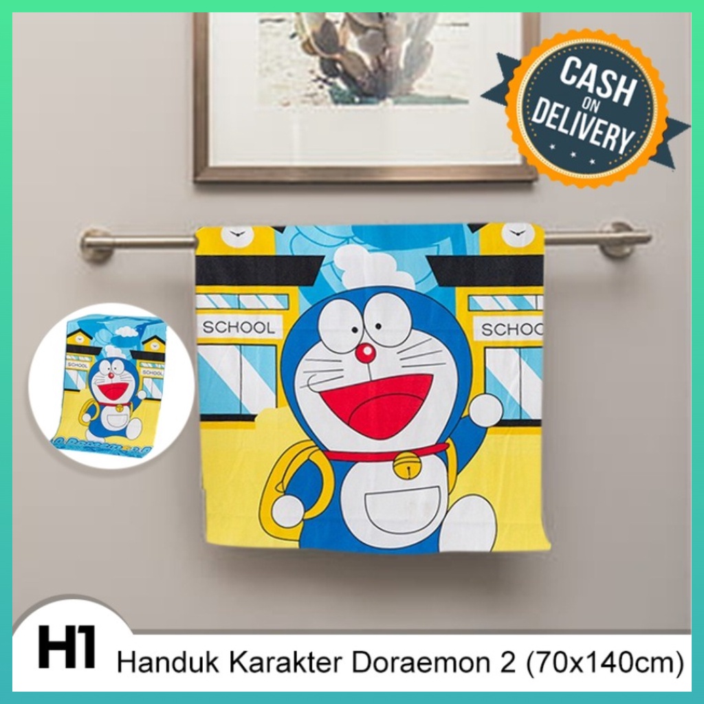 Handuk Mandi Karakter Anak Microfiber 70X140Cm Murah Berkualitas RANDOM Worldhome66