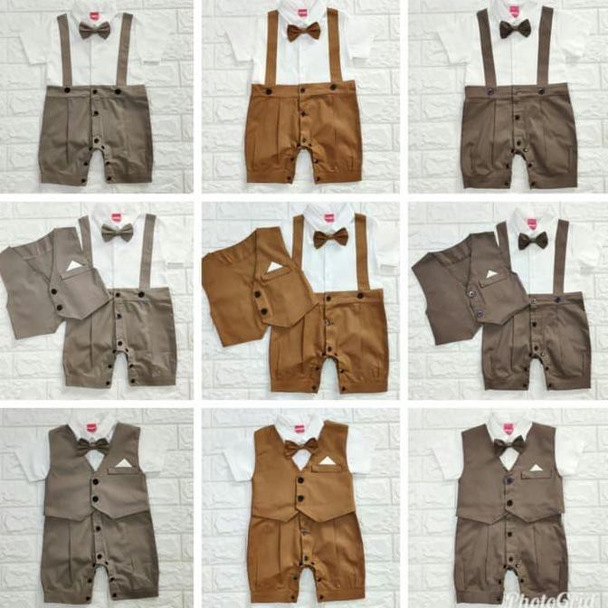 Set Baju Bayi Laki laki rompi / Baju bayi lucu dasi kupu / Baju Pesta BEST SELLER