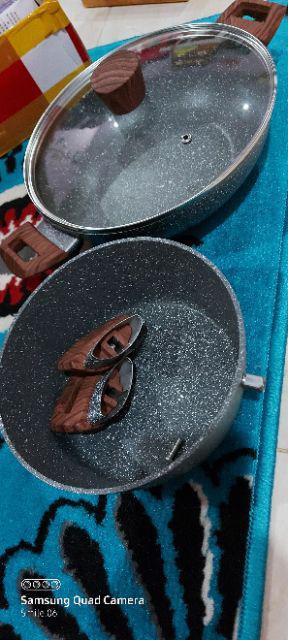 Kh Cypruz Panci Marbel Granite Caserol 20cm Induksi 20 Cm Premium Granite Anti Lengket