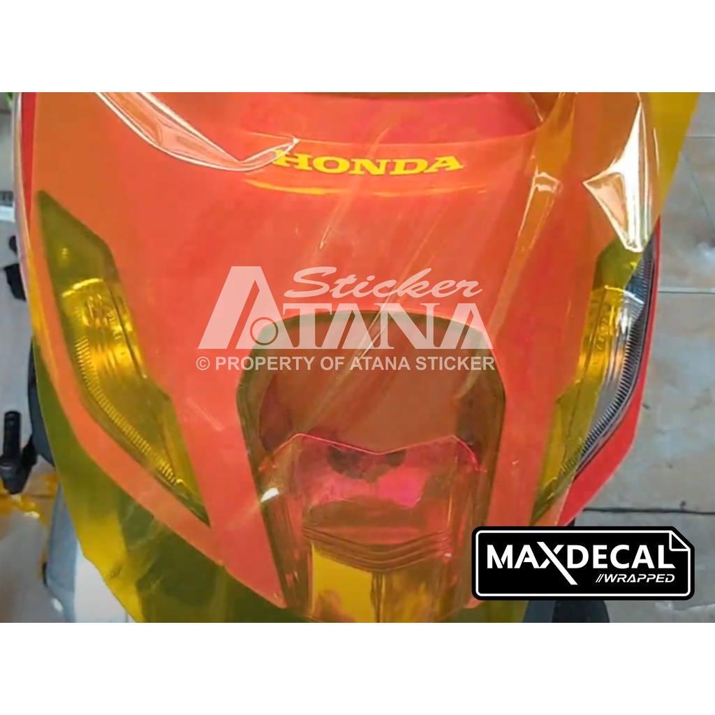 Skotlet Kuning Transparan Maxdecal Scotlet Yellow Transparent Stiker Tembus Pandang Bening Sticker Hybrid Scolite Smoke Scotlight Anti Gores Transparant Decal Vinyl Wrap Body Dekorasi Aksesoris Lampu Headlamp Motor Mobil Hp Laptop Neon Box PCX NMAX Aerox