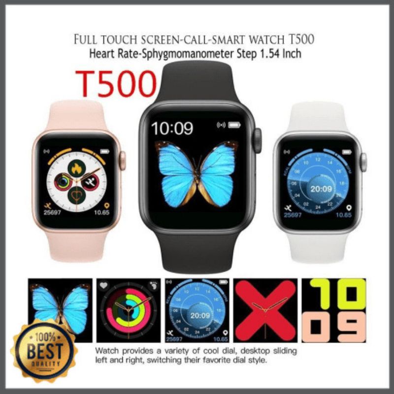 JAM TANGAN SMARTWATCH T500 SERIES 7 FULL TOUCHSCREEN - HITAM
