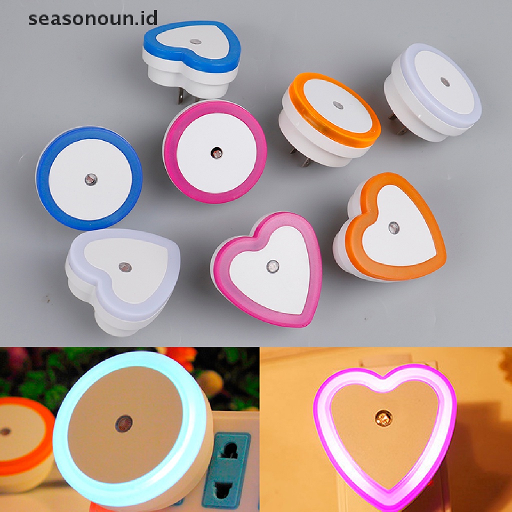 【seasonoun】 LED Night Light Plug-in Super Smart Dusk to Dawn Sensor Lamps US Plug .