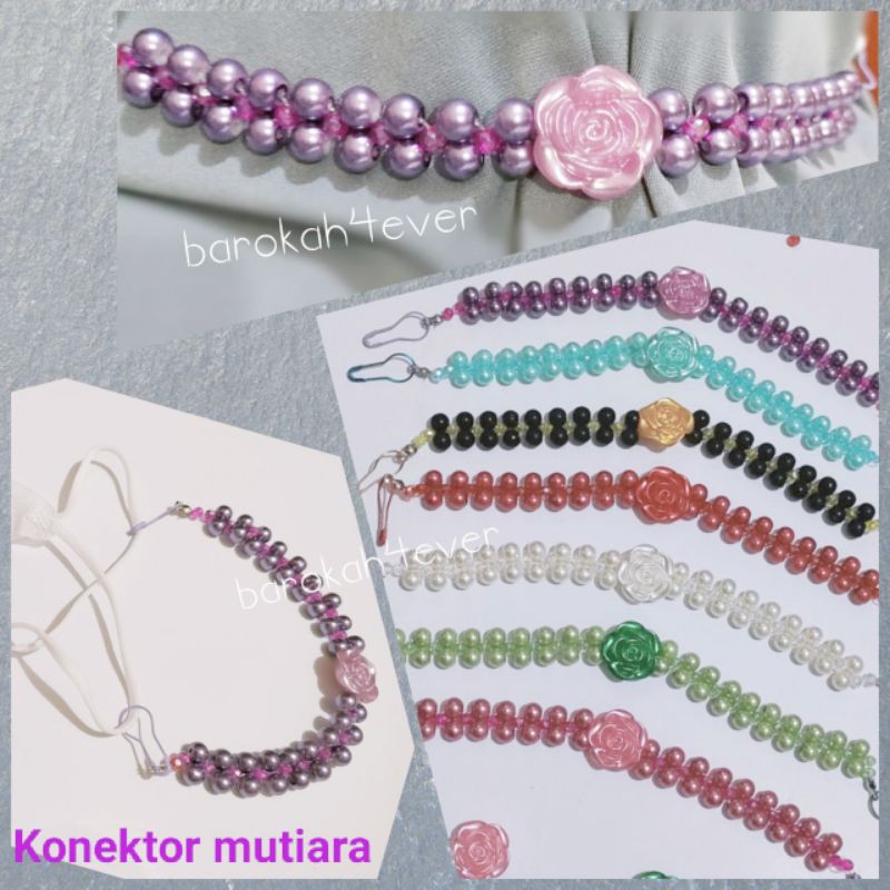 Konektor Masker MUTIARA BUNGA + CRYSTAL Bisa Pilih wrn (Free plastik/Pc)