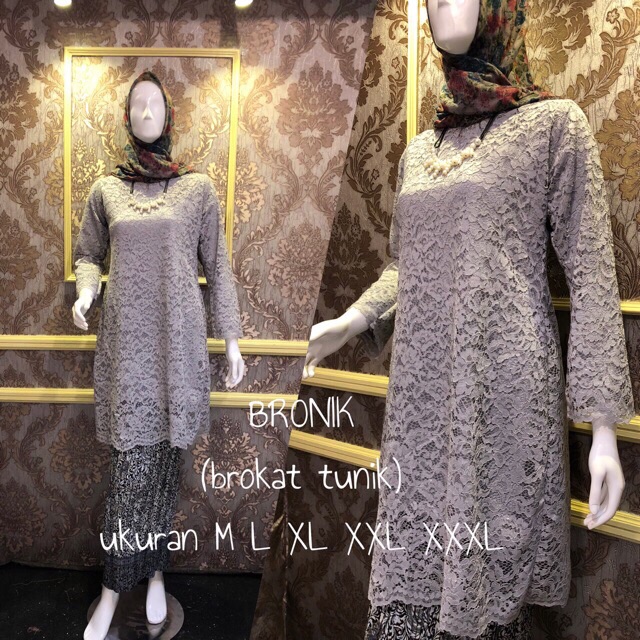 Tunik brukat malika melayu 2 in 1 // Kebaya Tunik Pesta Moderen Terbaru// Tunik Bahan Tille Lembut