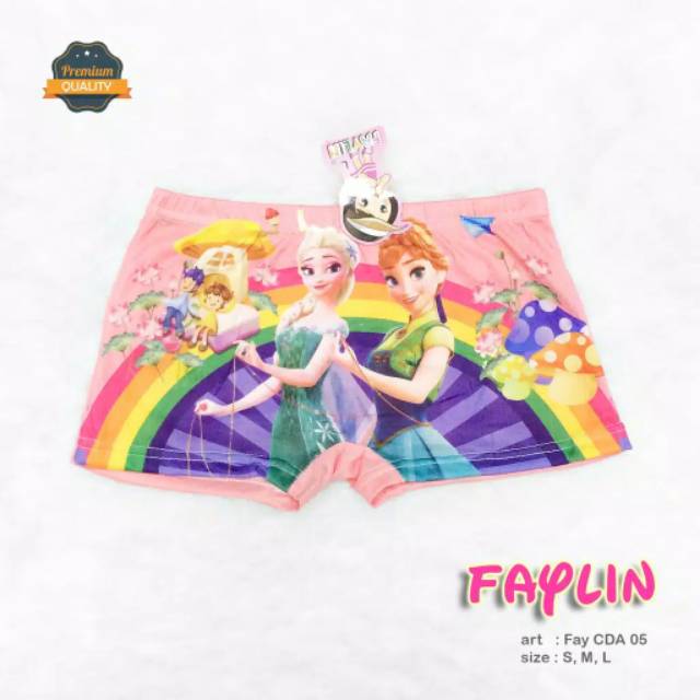 FREYA Boxer Anak Perempuan/Boxer Impor/Celana dalam anak impor Frozen