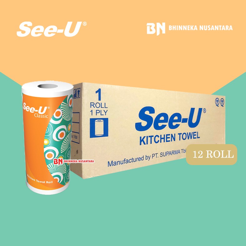 See-u Classic Kitchen Towel Roll [1 Dus/12 Roll]