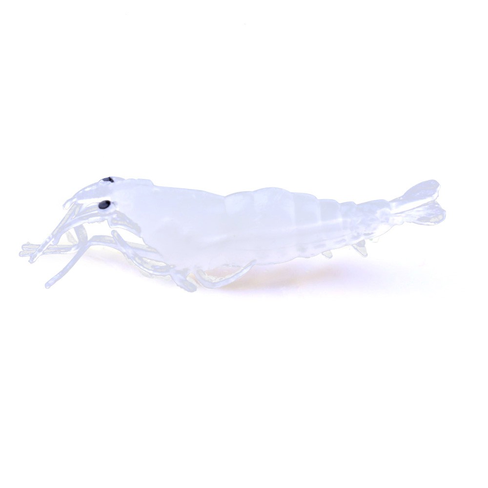 HENGJIA 5pcs/bag Mini Soft Fishing Lure NO hook smell Luminous Shrimps Fish Bait 4.8cm/1g