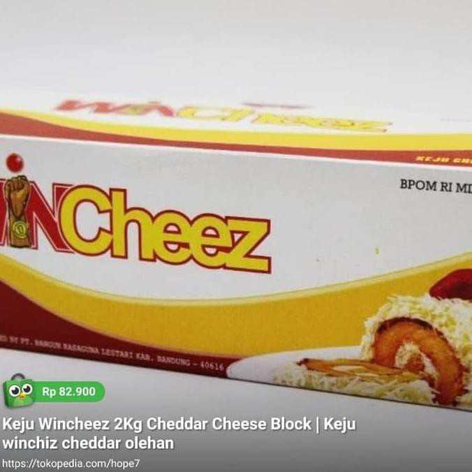 

TERMURAH Keju Wincheez 2Kg Cheddar Cheese Block | Keju winchiz cheddar olehan SALE