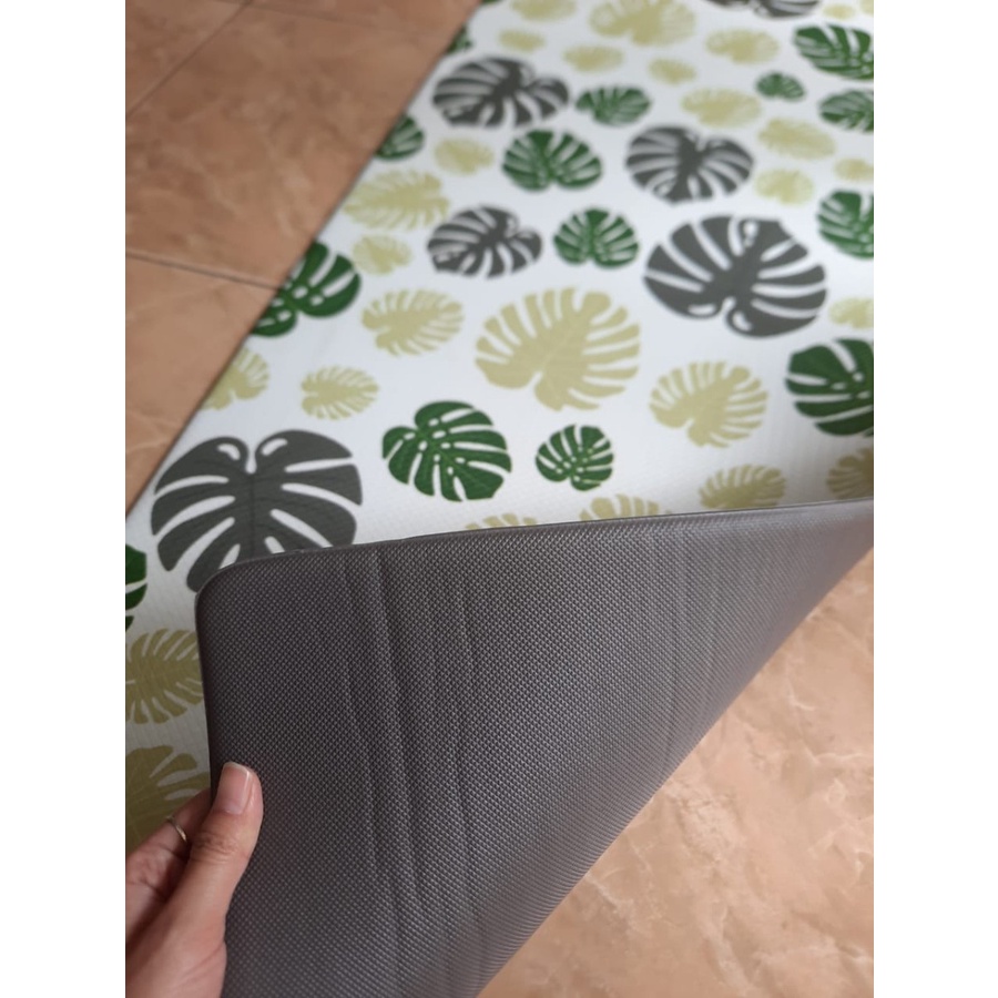 Exclusive Kitchen Mat 2 in 1 Keset Dapur Anti Slip Monstera Green-4