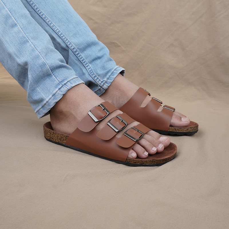 BISA COD!! Sandal Casual Pria Walkers Gepser 3 Tan Sendal Slide Puyuh Kasual Slop Santai Jalan