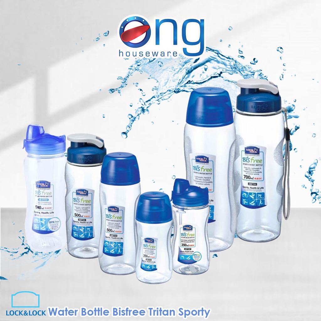 Botol Air Minum Bisfree Tritan Water Bottle Sports Handy Olahraga Sepeda 350ml 500ml 700ml Lock n Lock Lock&Lock ABF708 ABF708T ABF710 ABF710T ABF712 ABF721 ABF722