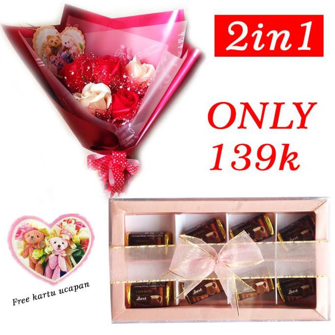 

Ready Stock Promo 2In1 Bunga Valentine - Kado Valentine - Coklat Valentine Cp-B055