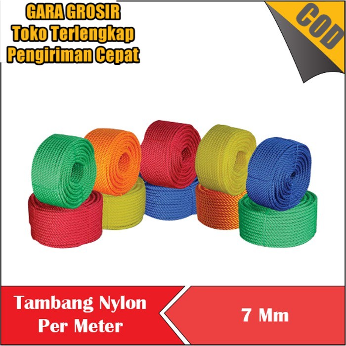 

TALI TAMBANG NYLON NILON PLASTIK 7 MM PER METER