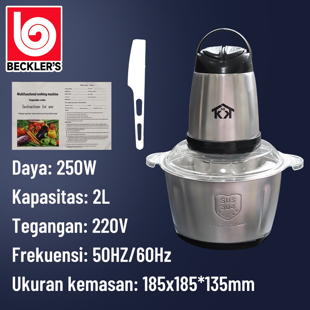 Blender daging chopper 2L Baja tahan karat Serbaguna Multifungsi /Mesin Penggiling Daging Sayur Buah/Food Processor