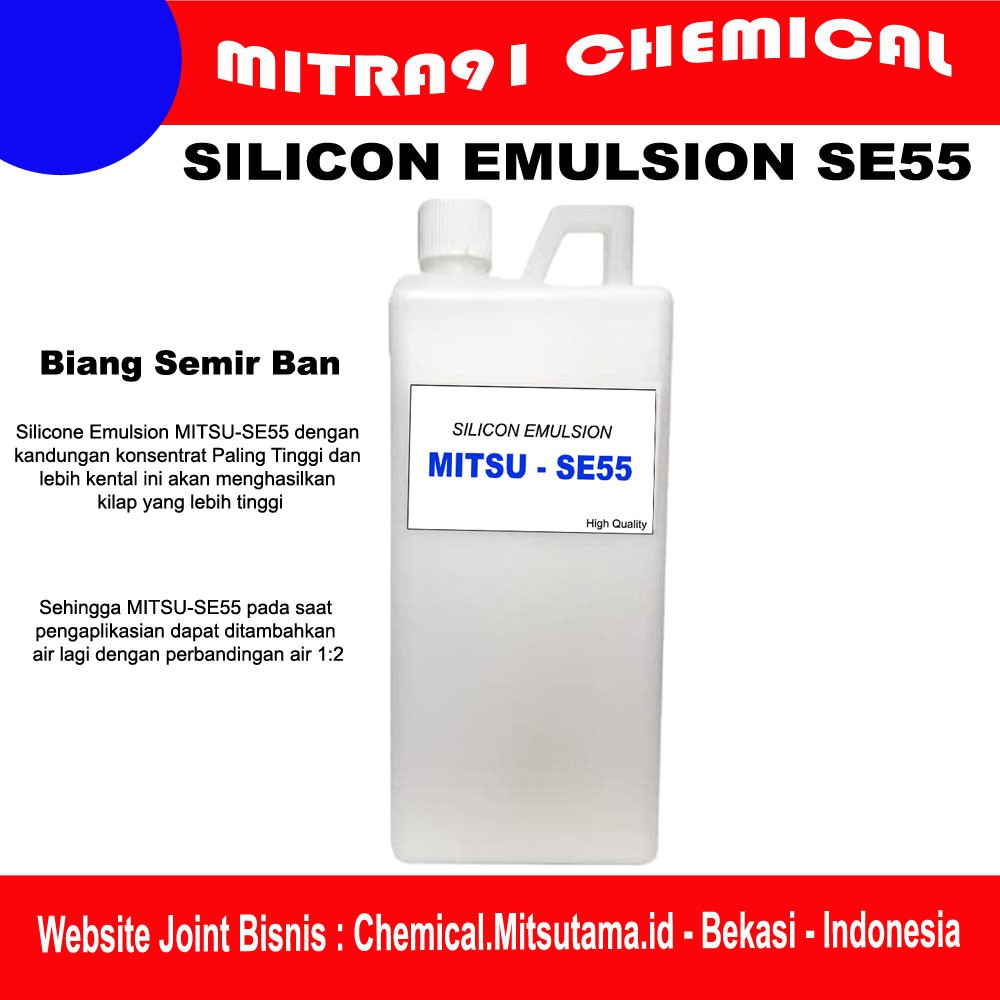 Silicone Emulsion / Silikon Emulsi MITSU-SE35 dan MITSU-SE55 Bahan Baku Semir Ban 1 Kg