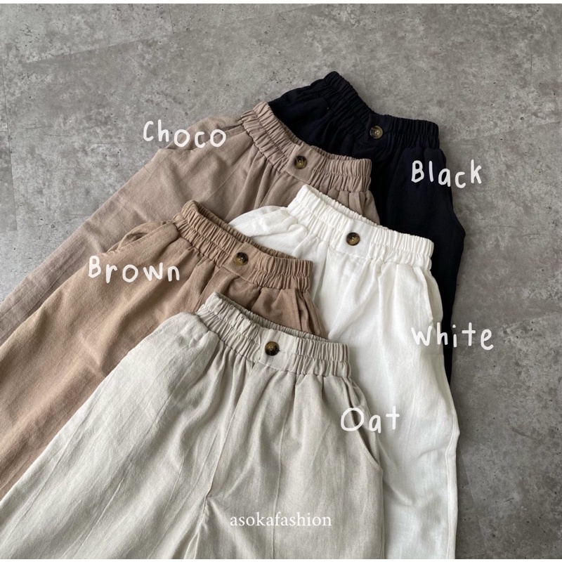 ASOKA Kulot Linen Angel Premium Celana Basic Wanita 882 INDY PANTS