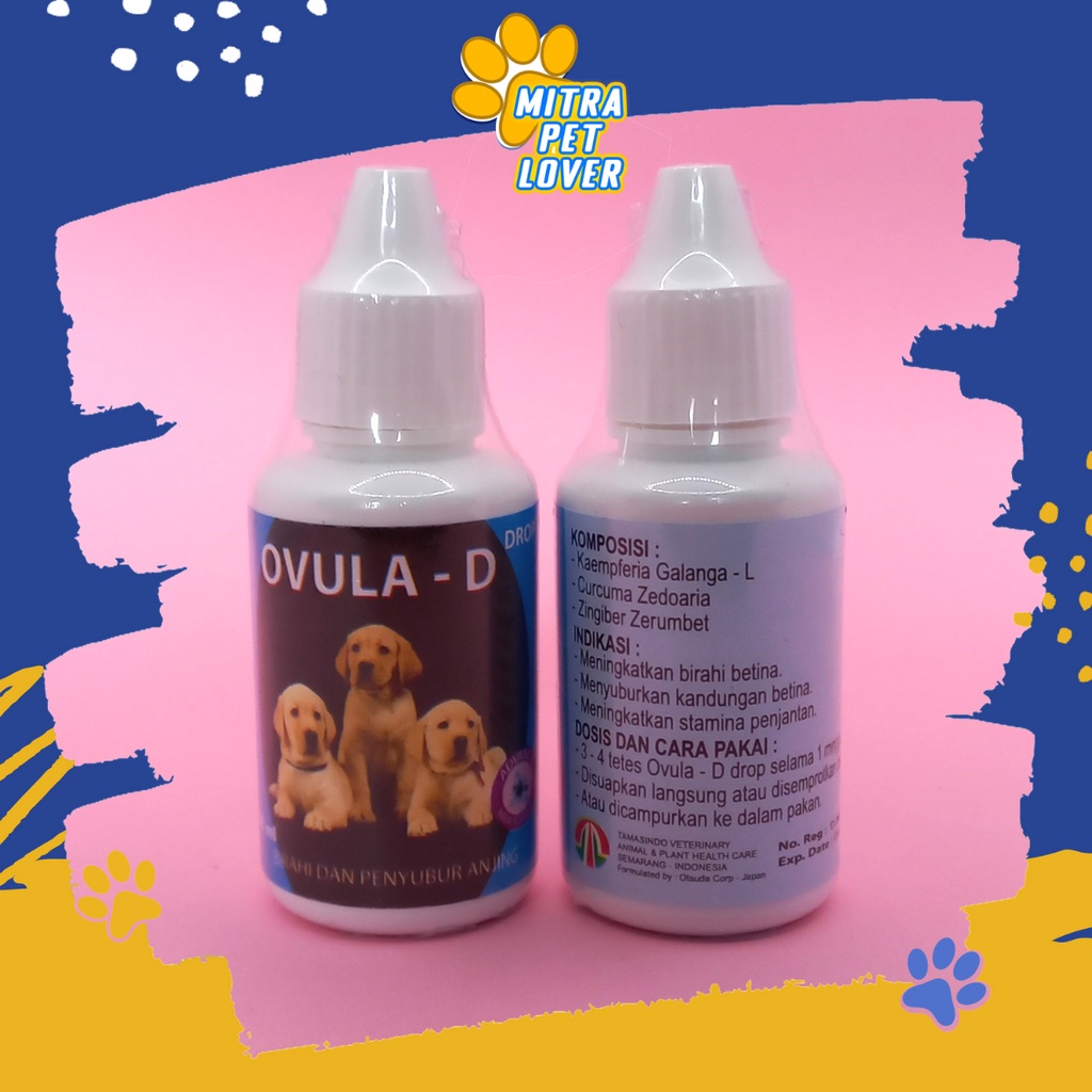 OBAT BIRAHI DAN PENYUBURAN ANJING - OVULA D DROP DOG 30 ML ORIGINAL - PENYUBUR KANDUNGAN BETINA MENINGKATKAN STAMINA PEJANTAN DOG DOGY PET ANIMAL HEALTHCARE AND VETERINARY TAMASINDO OBAT KESEHATAN DAN VITAMIN TERNAK HEWAN BINATANG PELIHARAAN MITRAPETLOVER