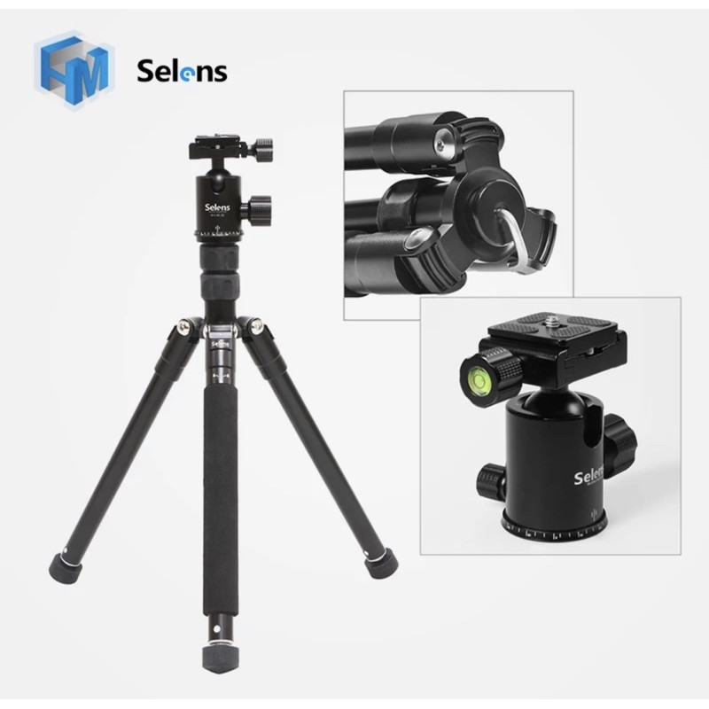 SELENS T-170 Black Tripod 5 Sections Alumunium Professional Monopod Camera 1.008.0416 6923600420266