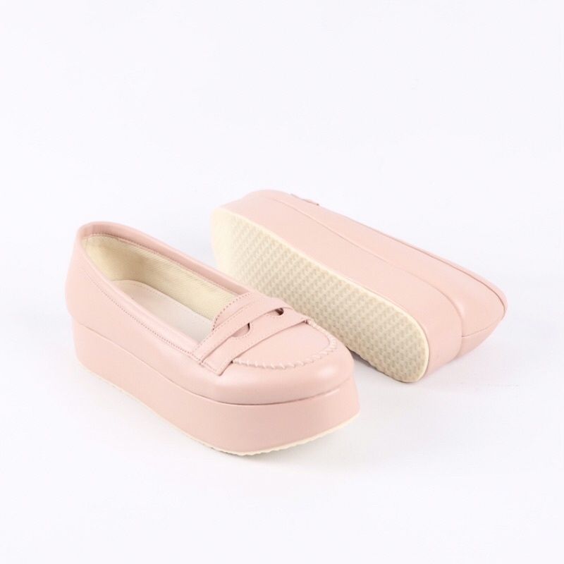 [SIAP KIRIM] BRShoes5 Pink Sepatu Wedges Kerja Casual Wanita