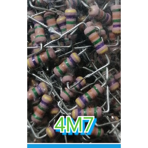 RESISTOR, 4M7, ..1 WAT, kaki bengkok