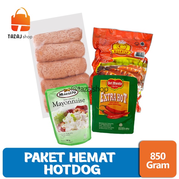 

Paket Hemat Hotdog Dilengkapi dengan Saus Dan Mayonaise