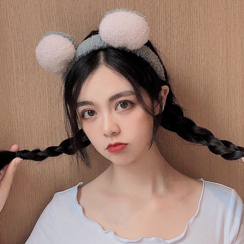 Bando Mencuci Wajah Rambut Lingkaran Rambut Wanita Bundel Gaya Ledakan Korea Net Merah Rusa Lucu Panda Bunga Rambut Band Lubang Rambut Non-Slip Kepala Hoop Jepit Rambut