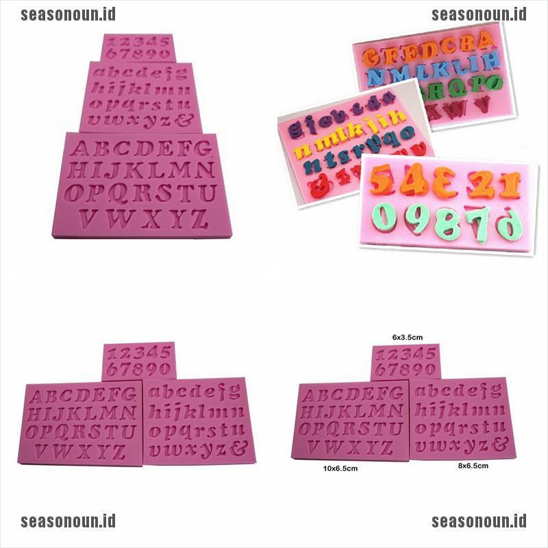 【sea】3 pcs New Mini Letter&amp;Number Silicone Handmade Fondant Cake Decorating DIY Mould