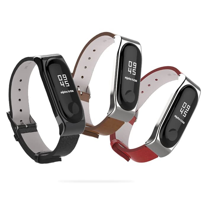 Mijobs Xiaomi Mi band 5/ 4/3 Strap tali gelang Miband Kulit metal Classic  original