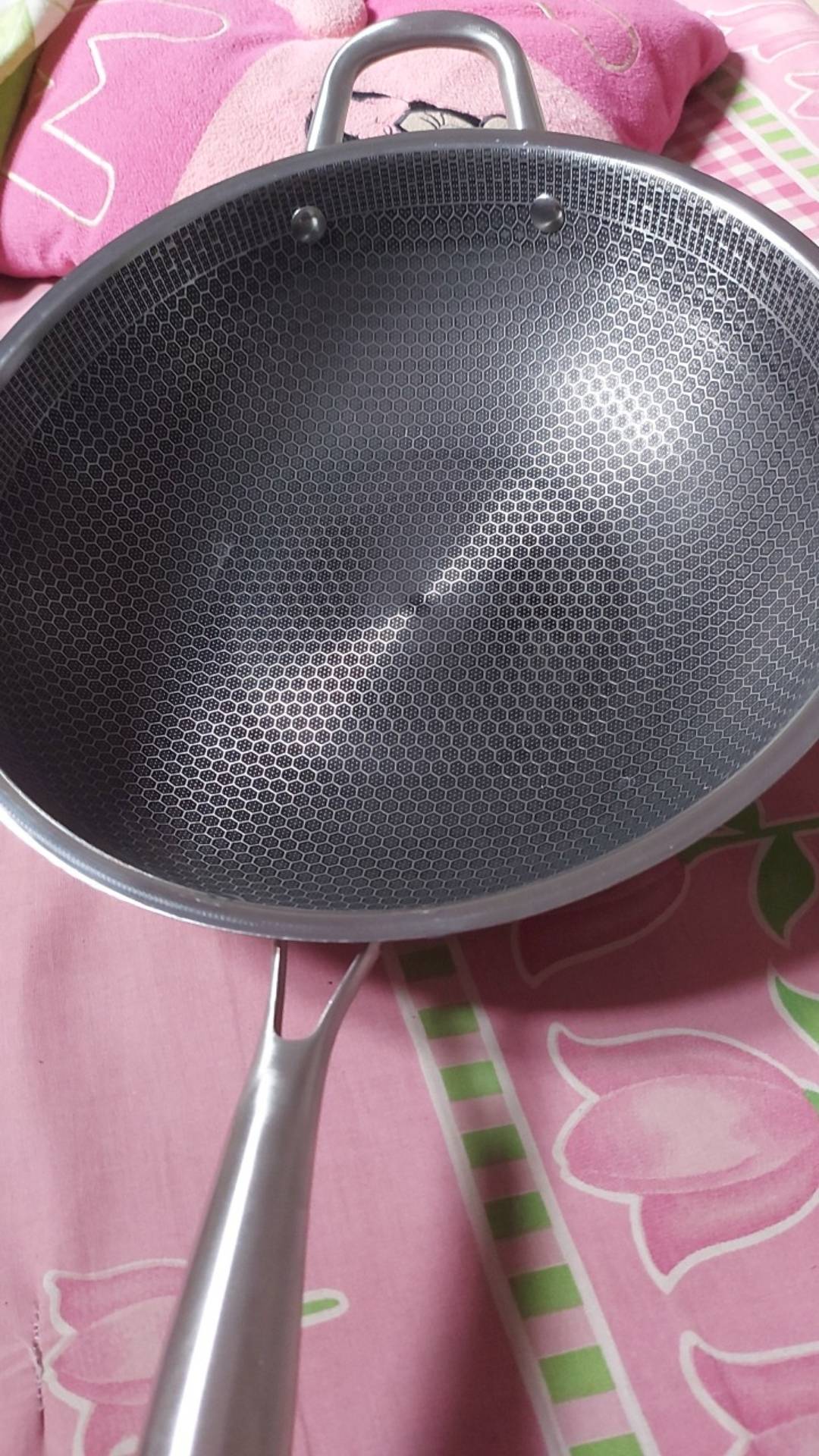 Pamosroom Wajan Kuali Honeycomb Stainless 32cm Anti Lengket Induksi Hybrid Non Stick Pfoa Free