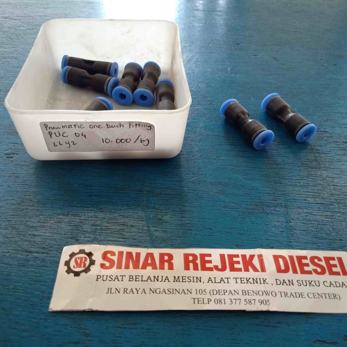 Pneumatic Fitting Straight PUC 04 PUC - 04 selang 4mm 4 mm Sachio