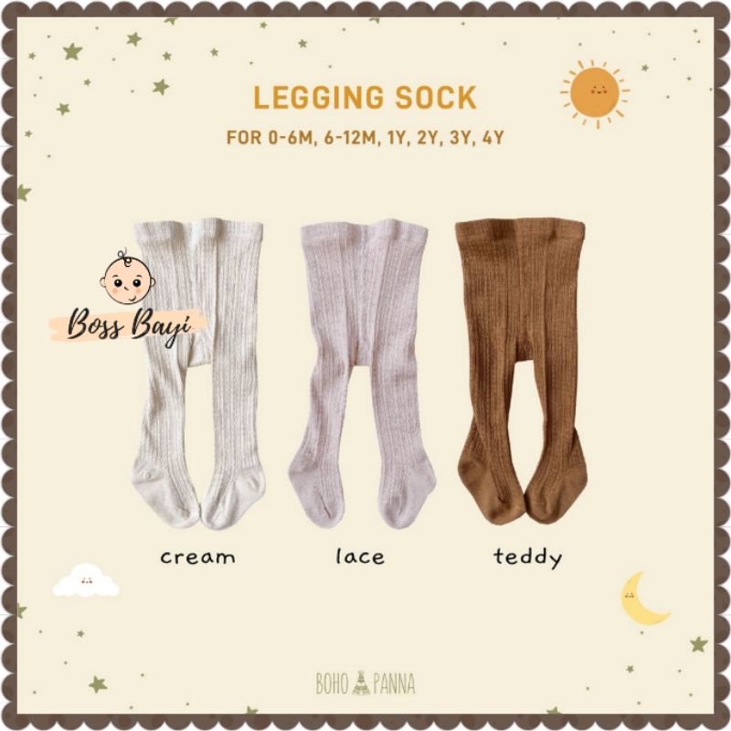 BOHOPANNA - Legging Sock Bohobaby - Legging Bayi Anak Polos