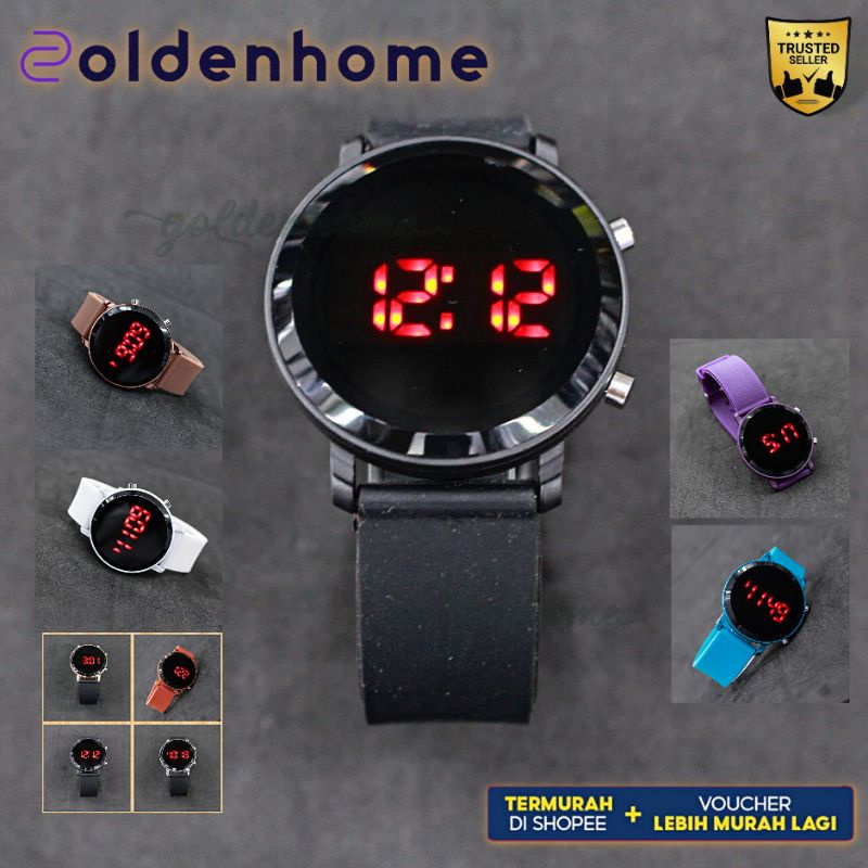 JAM TANGAN LED UNISEX PRIA WANITA LED WATCH HIGH QUALITY BULAT G3 STRAP SILIKON / KARET WATER RESIST