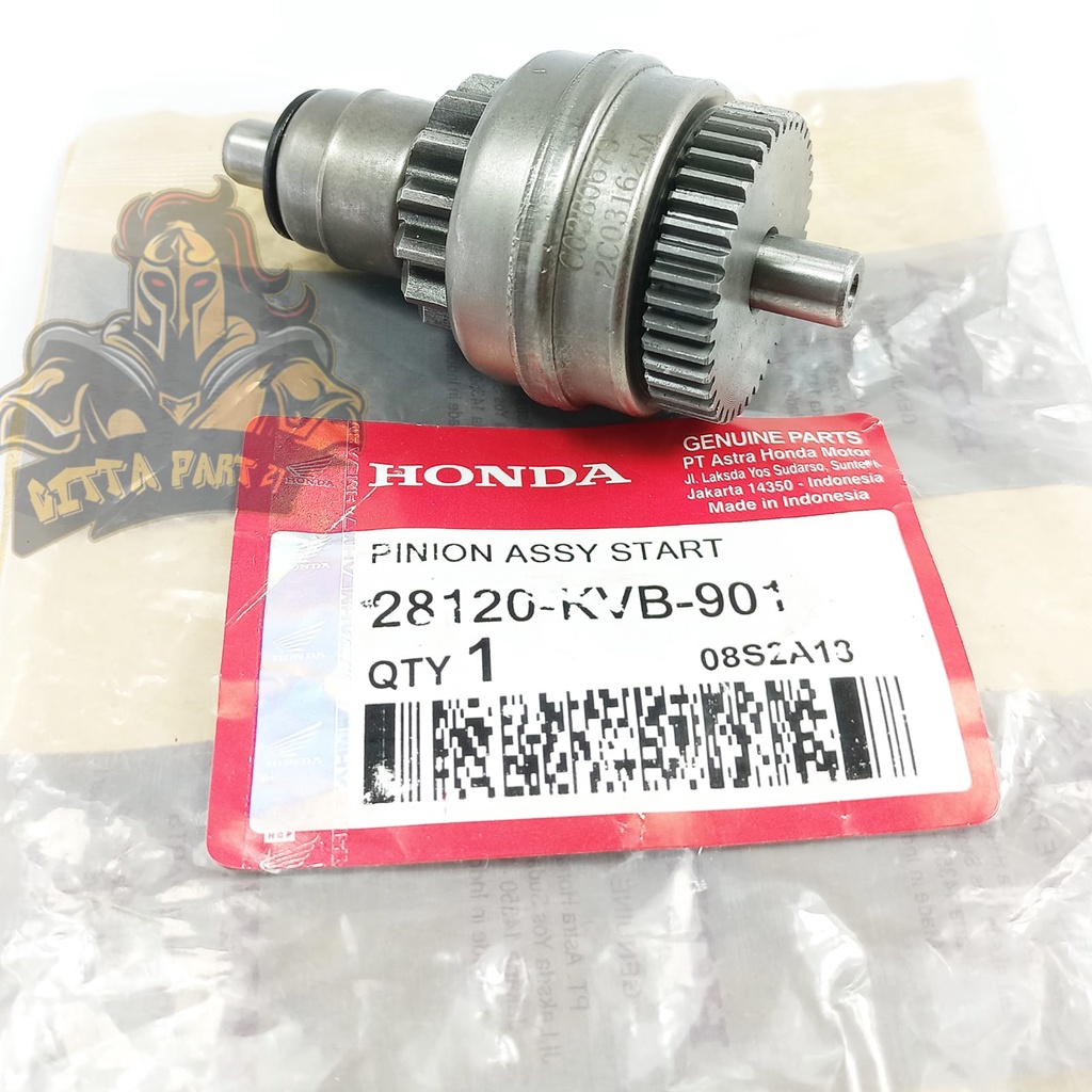 PINION ASSY STARTER HONDA KVB GRANAT GIGI KUALITAS ASLI ORIGINAL HONDA AHM PRESISI BERFUNGSI DENGAN BAIK AWET DAN DIJAMIN MANTAP / PINION STATER BEAT / PINION STATER SCOOPY / PINION STATER SPACY / PINION STATER VARIO / GRANAT GEAR PINION ASSY STARTER GEAR