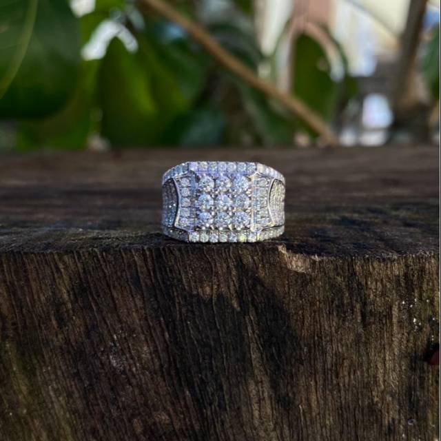 Cincin cowok silver perak full berlian eropa