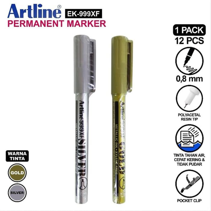 

Artline gold and silver ek 999 xf 0,8mm - TERMURAH - NEW