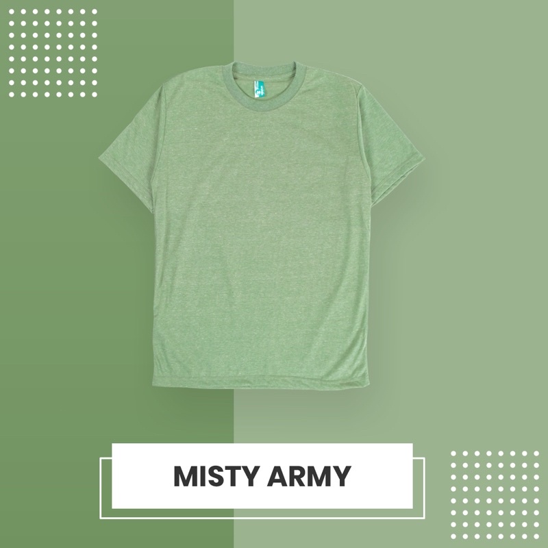 KAOS POLOS COTTON TWOTONE MISTY LENGAN PENDEK 30’S /  PRIA & WANITA 100% DISTRO ORIGINAL-ARMY MISTY