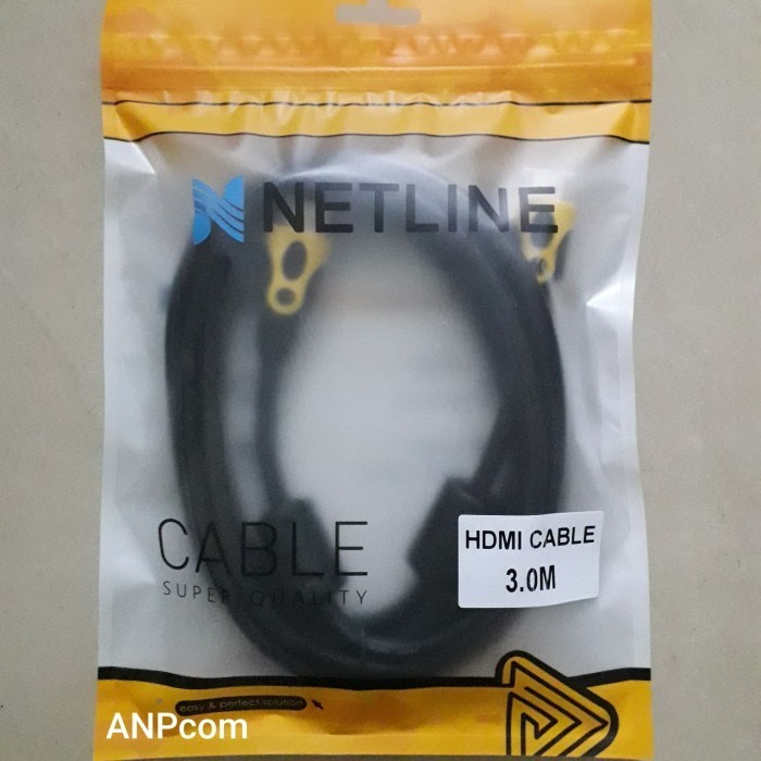 Kabel HDTV 3M Netline Gold Plated Cable HDTV 3 Meter 1080P versi 2.0