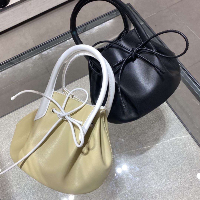 New Arrival Two-Tone Drawstring Top Handle Bag